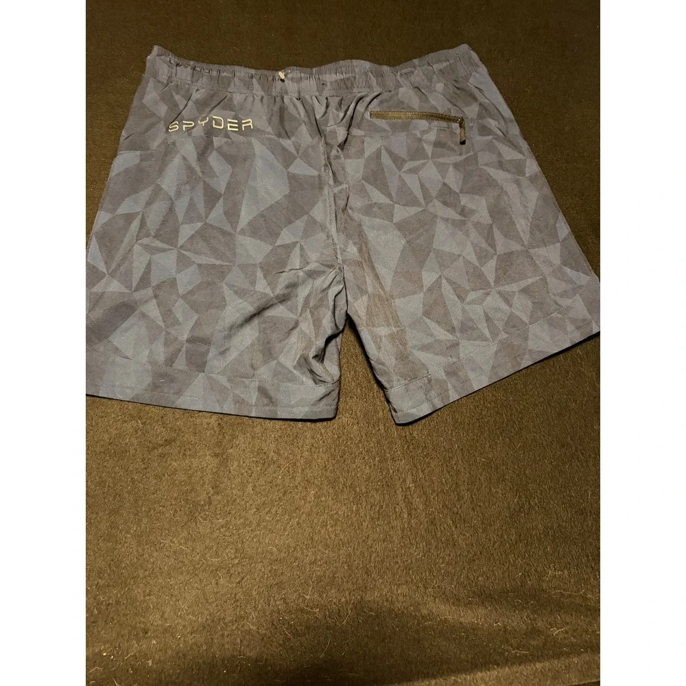 Spyder Swim Trunks Mens XL Navy Blue Geometric Prism Board Shorts NWT